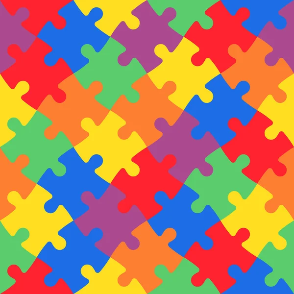 Buntes Puzzle in diagonaler Anordnung. spielerisches und kindliches Thema. einfache flache Vektordarstellung — Stockvektor