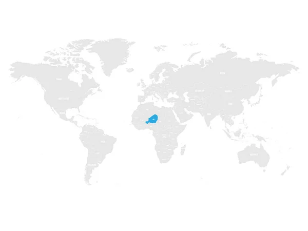 Политическая карта мира отмечена синим цветом. Векторная иллюстрация — стоковый вектор