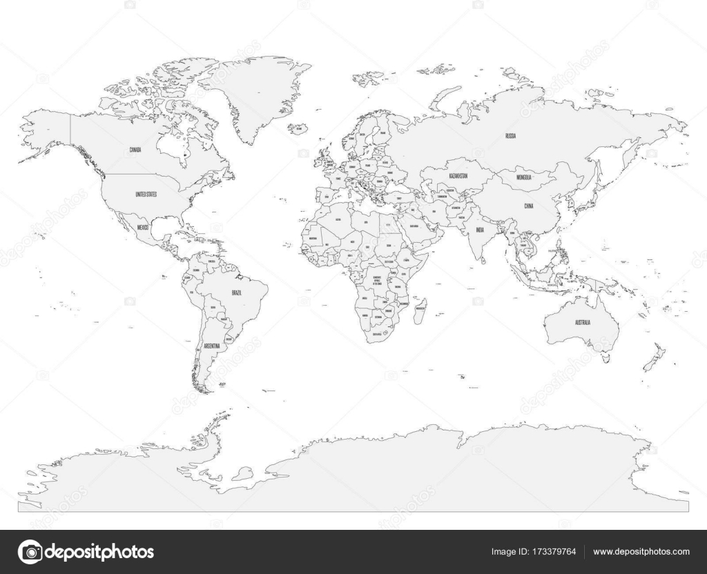 Carte Politique Du Monde Avec Les Noms De Pays Et De