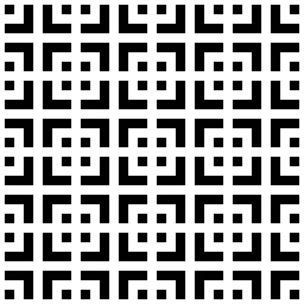 Abstrakte nahtlose Muster Hintergrund. Labyrinth aus schwarzen geometrischen Gestaltungselementen, isoliert auf weißem Hintergrund. Vektorillustration — Stockvektor