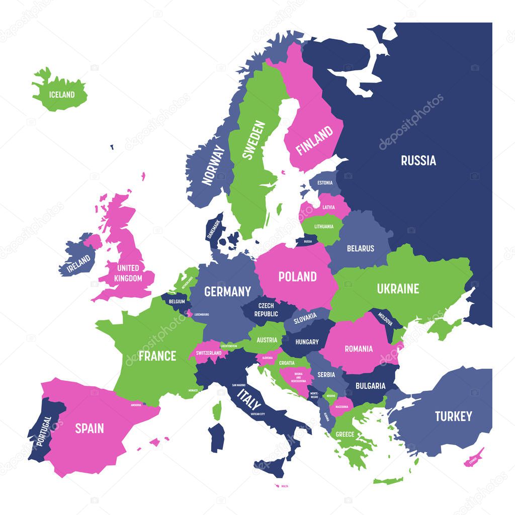 Europe Continent Political Map