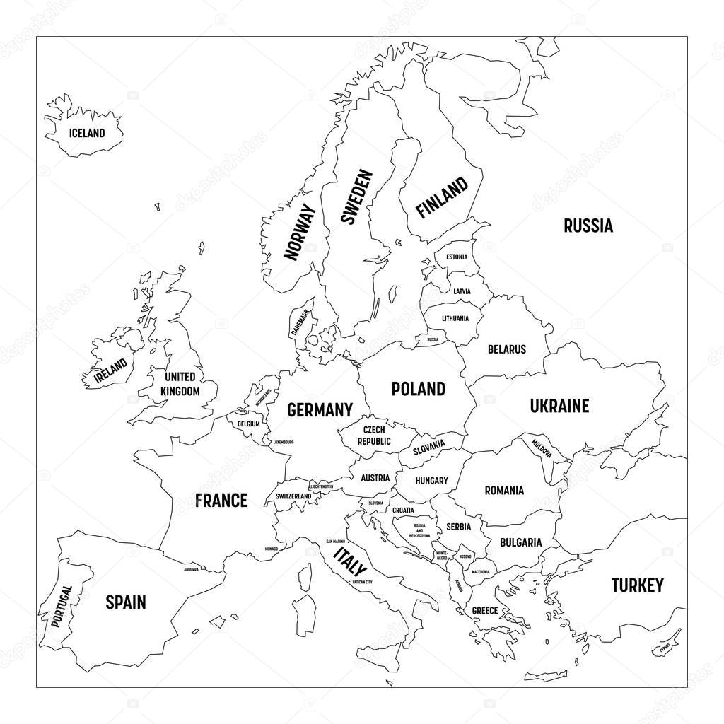 Ilustración de Mapa De Alta Calidad De Europa Con Fronteras De Regiones y  más Vectores Libres de Derechos de Europa - Continente - iStock