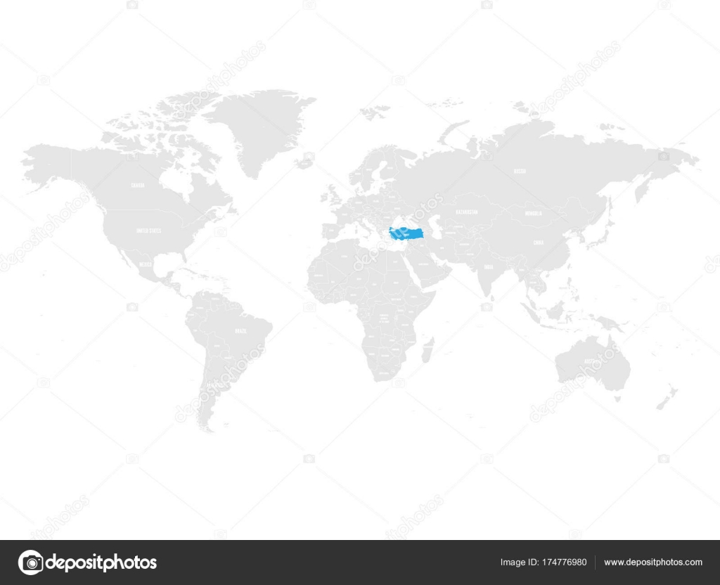 Turquie Marquée Par Le Bleu Dans La Carte Politique Du