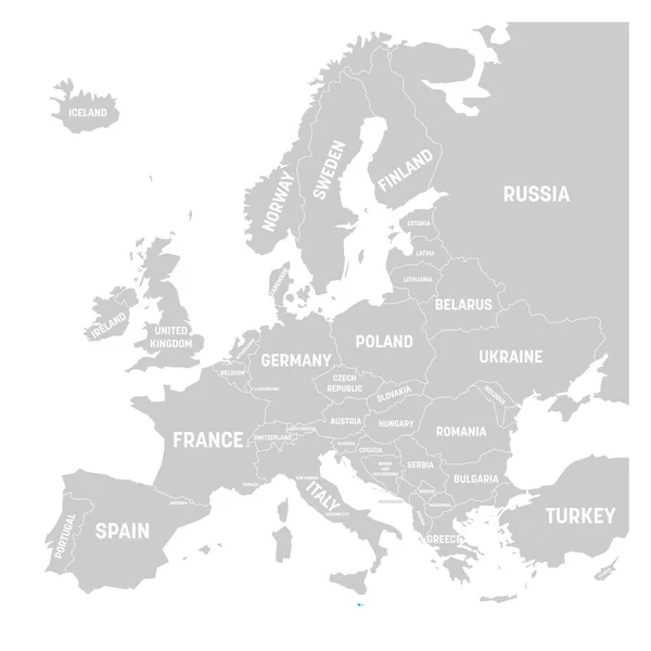 マルタは、ヨーロッパの政治地図の灰色に青でマークします。ベクトル図 — ストックベクタ