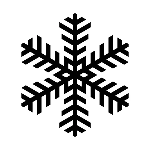 Icône flocon de neige. Thème Noël et hiver. Illustration simple en noir plat sur fond blanc — Image vectorielle