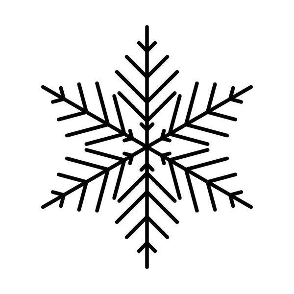 Icono del copo de nieve. Tema Navidad e invierno. Ilustración simple plana en negro sobre fondo blanco — Archivo Imágenes Vectoriales