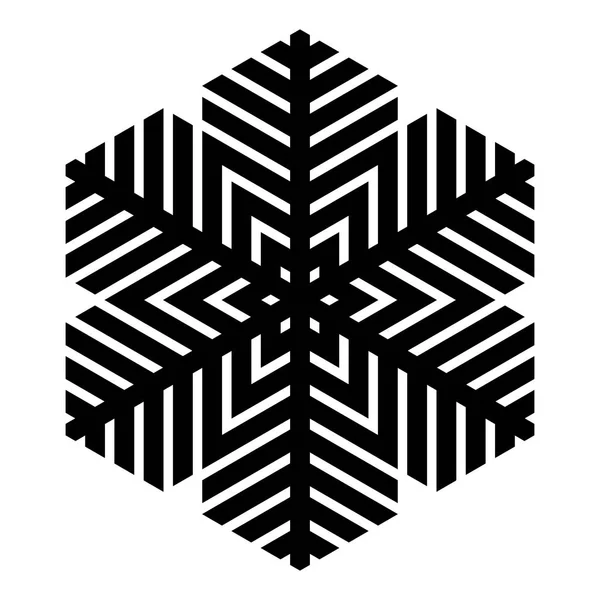 Icône flocon de neige. Thème Noël et hiver. Illustration simple en noir plat sur fond blanc — Image vectorielle