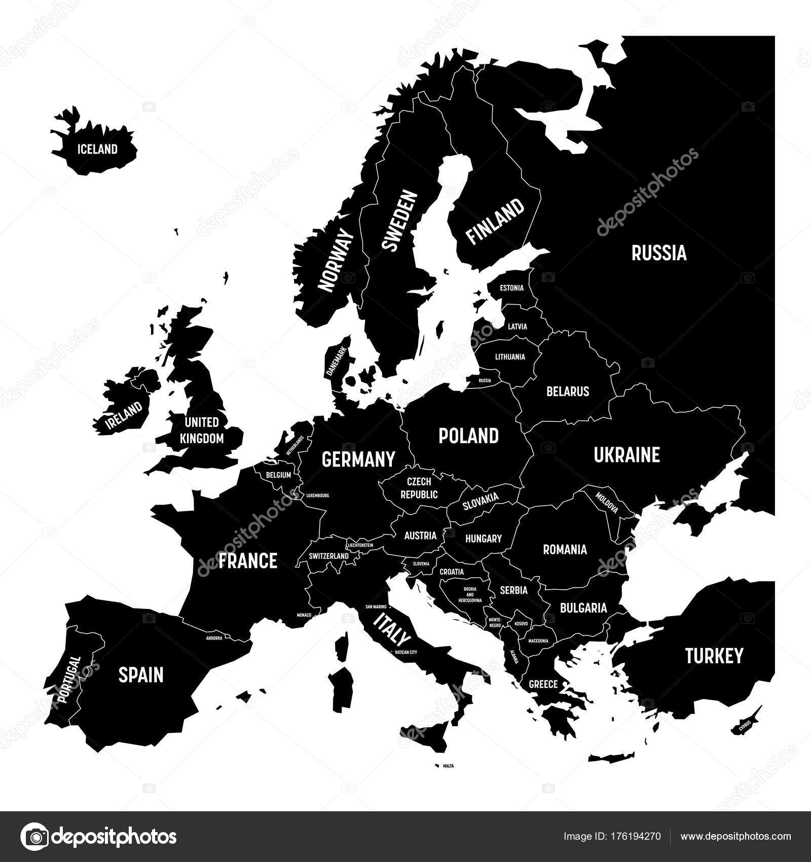 Európa Térkép Fekete Fehér | Térkép 2020