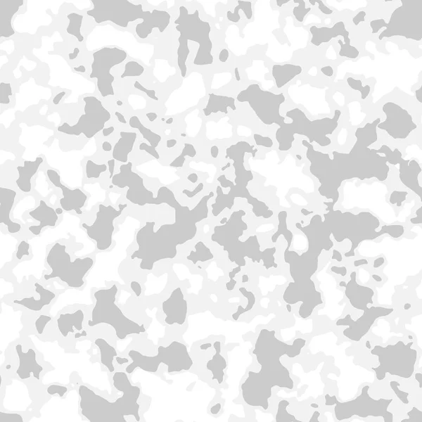 Pola kamuflase mulus dengan mosaik noda abstrak. Musim dingin atau Arktik militer latar belakang camo dalam warna abu-abu cerah bersalju . - Stok Vektor