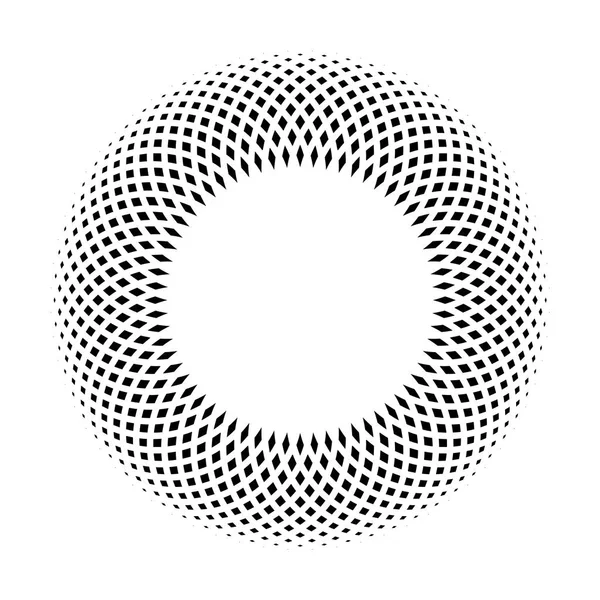 Mosaïque anneau noir sur fond blanc. Elément design abstrait élégant — Image vectorielle