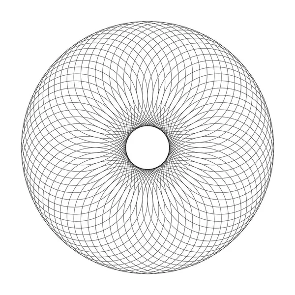 Anello nero di cerchi. Effetto tubo. Elegante elemento di design astratto — Vettoriale Stock
