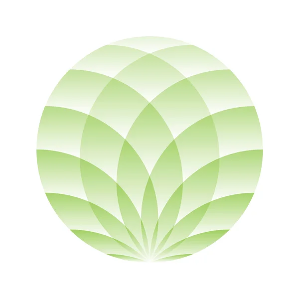 Zielone koło lotosu - symbol jogi, wellness, piękna i spa. Ilustracja wektora — Wektor stockowy