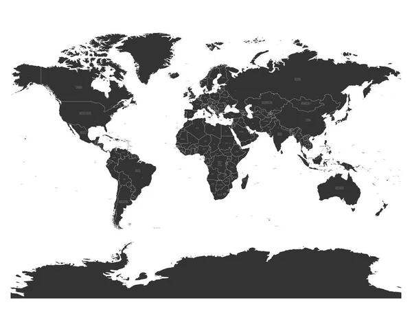 Map Of World Dark Grey Vector Silhouette High Detailed Map On Light Background Stock Vector Image By C Pyty