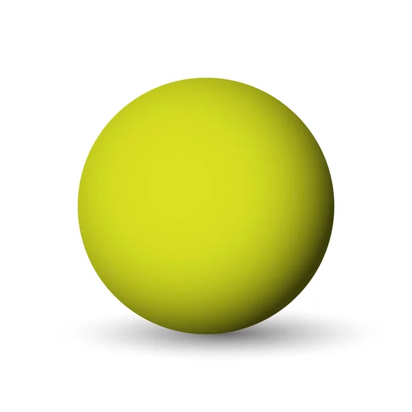 Groene bol, bal of bol. 3D vector object met vallende schaduw op witte achtergrond — Stockvector