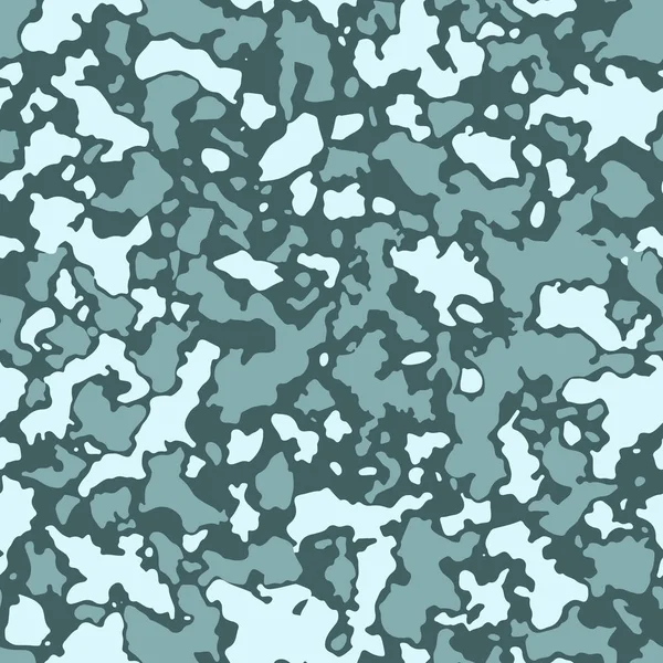 Modello mimetico senza cuciture con mosaico di macchie astratte. militare e esercito camo sfondo in grigio blu ombra — Vettoriale Stock