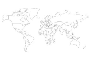 borders country map outline thin world free vector eps cdr ai svg vector illustration graphic art