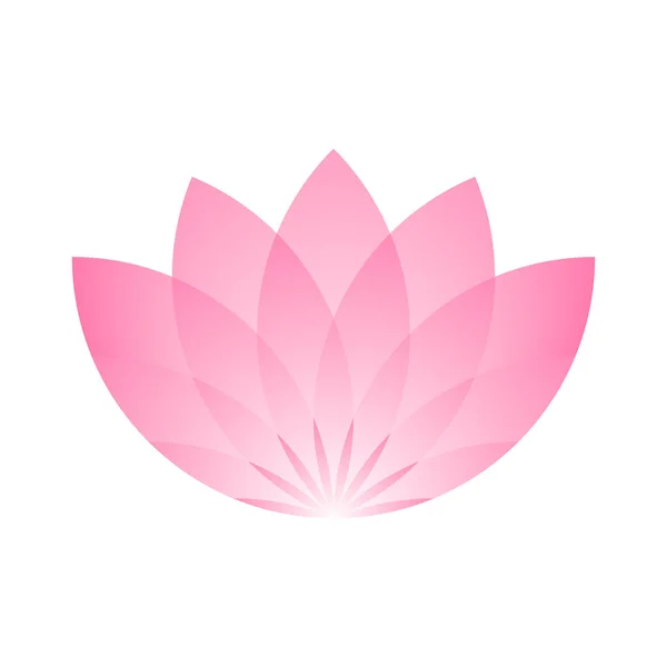Ikona růžového lotosu. Symbol jógy a krásy. Vektorová ilustrace — Stockový vektor
