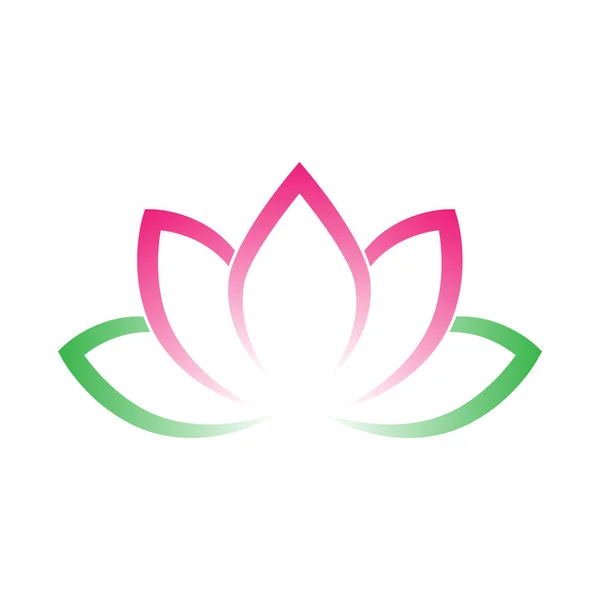 Kalligrafisk lotusblomma. Yoga symbol. Enkel platt vektor illustration — Stock vektor