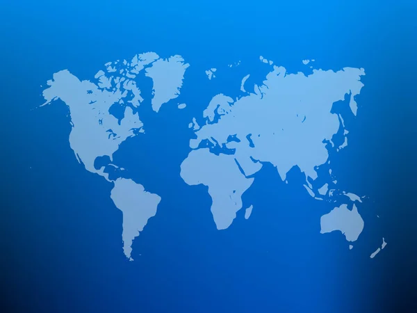 Teilweise transparente Silhouette der Weltkarte auf blauem Mesh-Hintergrund. Vektorillustration — Stockvektor