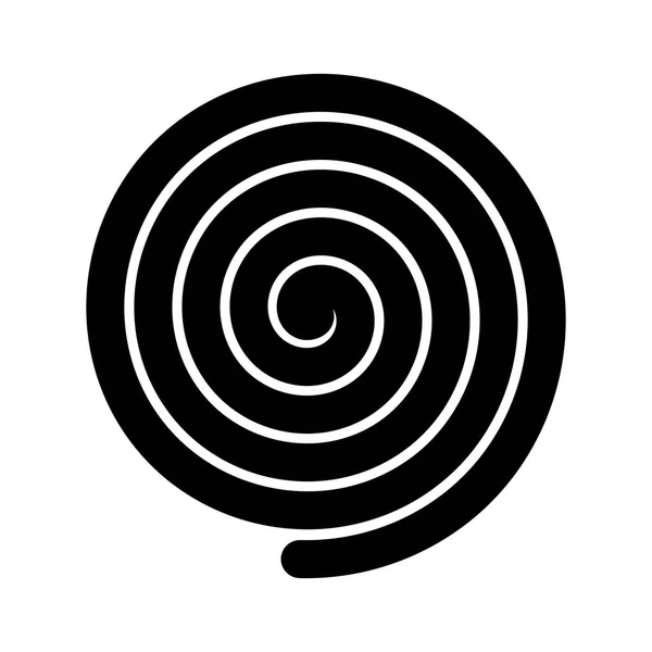 Espiral negro grueso símbolo. Elemento de diseño simple vector plano — Archivo Imágenes Vectoriales