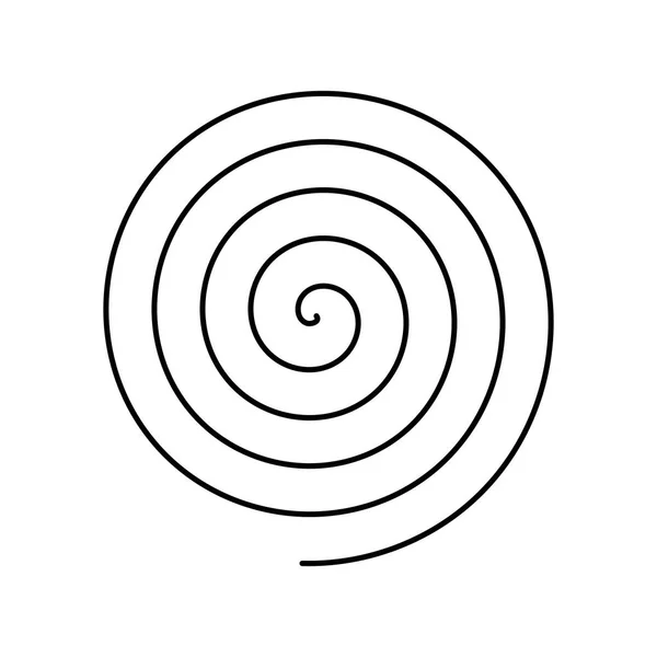 Símbolo espiral preto fino. Simples elemento de design vetorial plano — Vetor de Stock