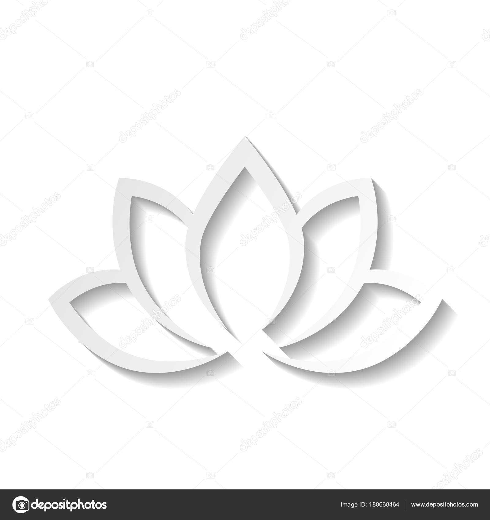 Ícone 3d flor de lótus no fundo branco. Bem-estar, spa, ioga, beleza e tema  de estilo de vida saudável. Ilustração vetorial Vetor de ©pyty 180668464, image size:1600x1700