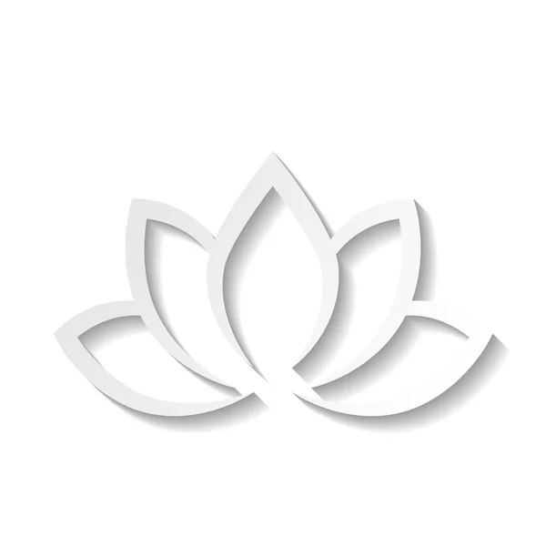 Квітка лотоса 3d іконка на білому тлі. Оздоровчий, спа-центр, йога, краса і здоровий спосіб життя тема. Векторні ілюстрації — стоковий вектор