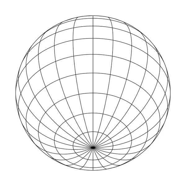 Tierra planeta globo cuadrícula de meridianos y paralelos, o latitud y longitud. Ilustración vectorial 3D — Archivo Imágenes Vectoriales