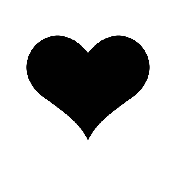 하트 아이콘. 사랑의 상징이자 성 발렌틴의 날. 단순 한 납작 한 검은색 벡터 모양 — 스톡 벡터