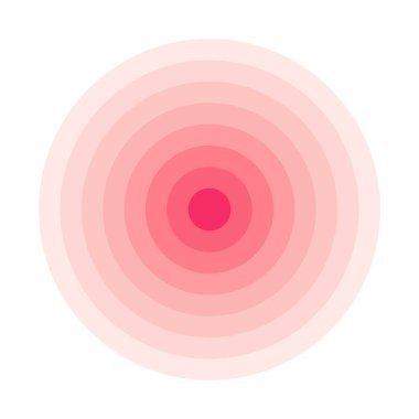 Red concentric rings. Epicenter theme. Simple flat vector illustration clipart