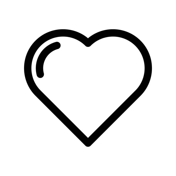 Icona del cuore. Simbolo di amore, matrimonio e San Valentino. Elemento di design moderno Outline. Semplice segno vettoriale nero piatto con angoli arrotondati — Vettoriale Stock