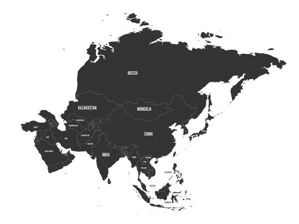 亚洲的政治地图。矢量插图. — 图库矢量图片