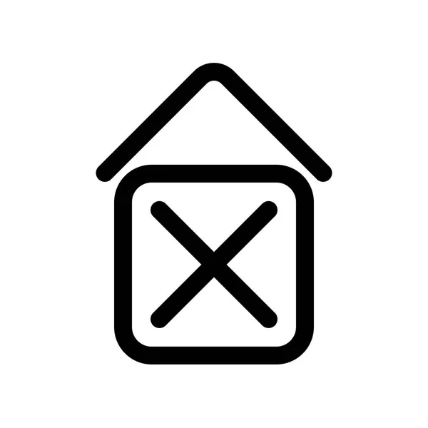 Signo casero. Símbolo de la casa. Esboza el elemento de diseño moderno. Icono simple vector plano negro con esquinas redondeadas — Vector de stock