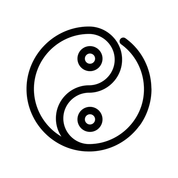 Yin Yang ikon. Vázolja fel a modern design elemet. Egyszerű fekete lapos vektor jel lekerekített sarkokkal — Stock Vector