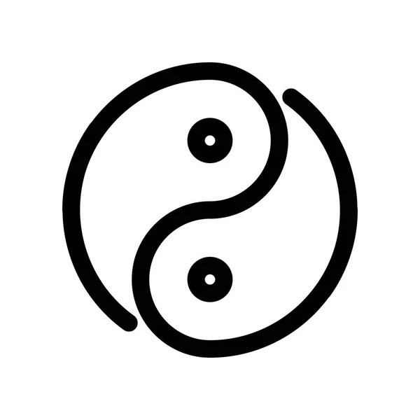 Yin yang icon. Element de design modern. Semn vectorial simplu negru plat cu colțuri rotunjite — Vector de stoc