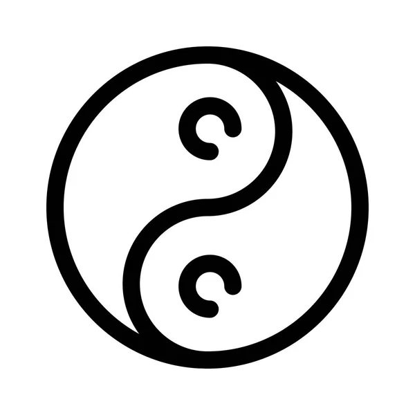 Yin Yang ikon. Vázolja fel a modern design elemet. Egyszerű fekete lapos vektor jel lekerekített sarkokkal — Stock Vector