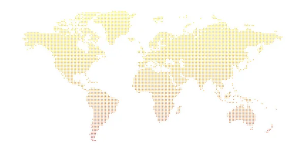 Mappa del mondo punteggiata vettoriale isolata su sfondo bianco — Vettoriale Stock