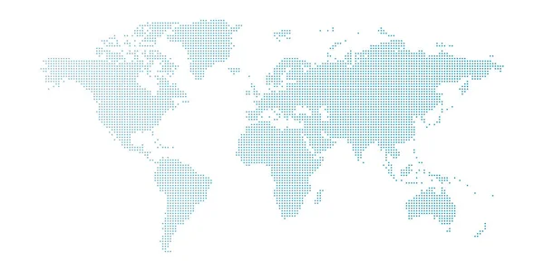 在白色背景上孤立的矢量图蓝色斑点世界地图 — 图库矢量图片