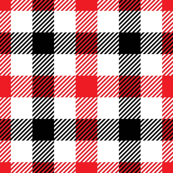 Padrão xadrez Lumberjack em vermelho e preto. Padrão vetorial sem emenda. Design têxtil vintage simples — Vetor de Stock