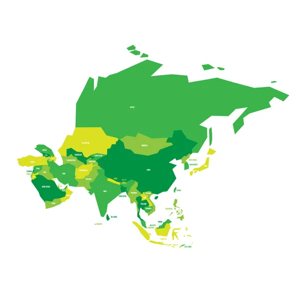 Mapa político infográfico vectorial muy simplificado de Asia — Vector de stock