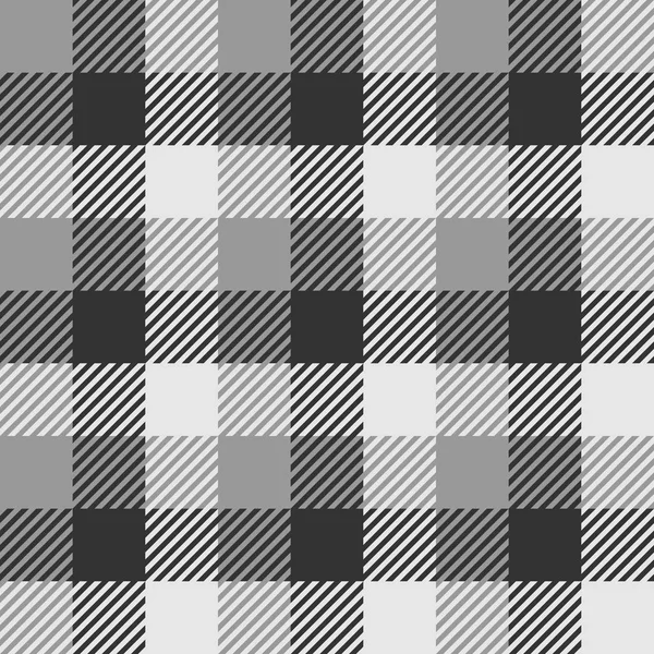 Holzfäller Karomuster in schwarz und weiß. nahtlose Vektormuster. einfaches Vintage-Textildesign — Stockvektor