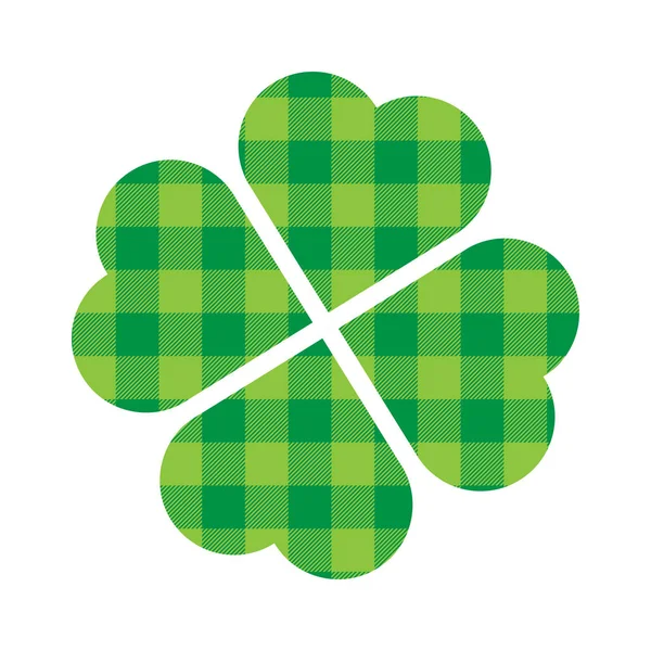 Dört yapraklı yonca simgesi. Yeşil oduncu deseni. Aziz Patrick Günü sembolü — Stok Vektör