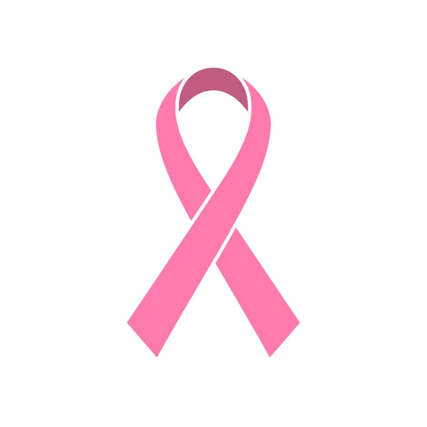 Icono de Cinta de Conciencia del Cáncer de Mama. Símbolo de la salud de las mujeres. Ilustración simple vector rosa — Archivo Imágenes Vectoriales