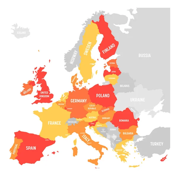 Mapa vectorial de la UE, Unión Europea . — Vector de stock