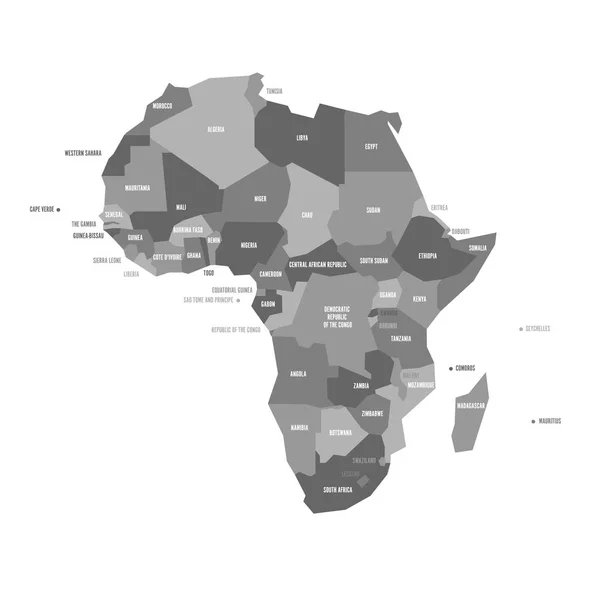 Mapa político infográfico vetorial muito simplificado da África — Vetor de Stock