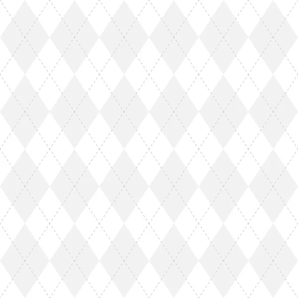 Licht grijs argyle naadloze patroon achtergrond. Diamant vormen met onderbroken lijnen. Eenvoudige platte vectorillustratie — Stockvector