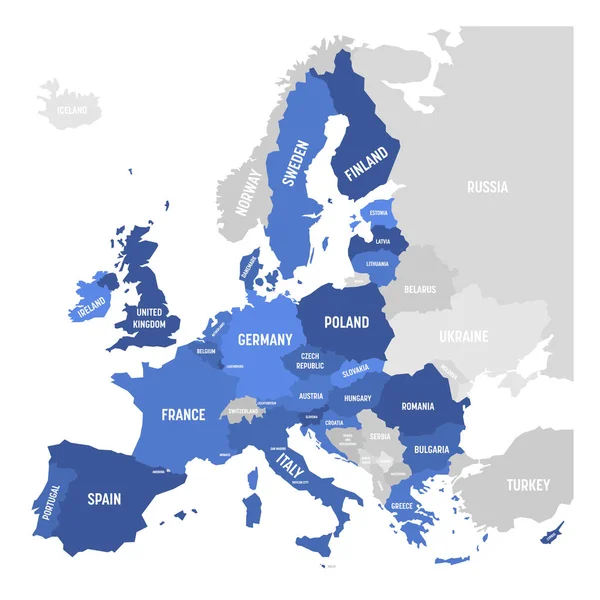 Mapa vectorial de la UE, Unión Europea . — Vector de stock