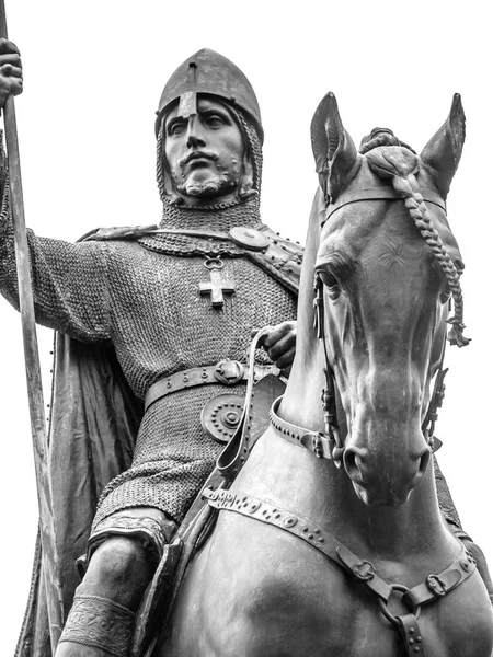 Detailansicht der Statue des Heiligen Wenzel, Wenzelsplatz, Prag. — Stockfoto