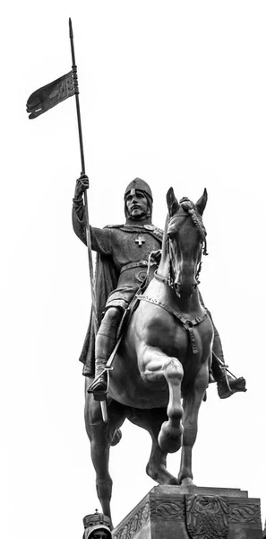 Vista detalhada od Estátua de São Venceslau, Praça Venceslau, Praga . — Fotografia de Stock