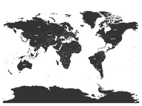 Yatay saygısız dünya siyasi Haritası. Ayna yansıması. Vektör çizim — Stok Vektör
